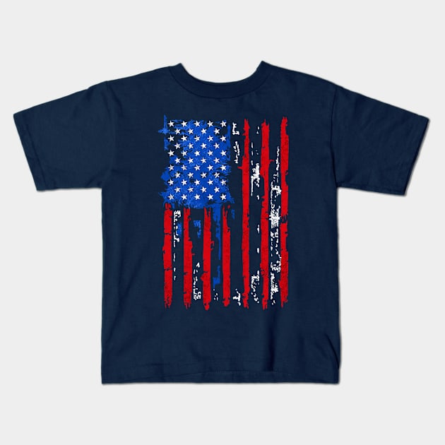 FLAG AMERICA 4 JULY PROUD Kids T-Shirt by JOISDRAW ART